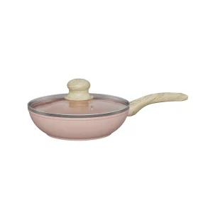 Shogun Mini 2 Ceragan Ceramic 20 x 6.5cm Wok with Glass Lid, 1.4L (Induction) - Pink