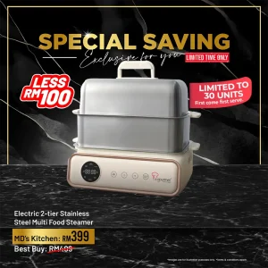 Electric 2-tier Stainless Steel Multi Food Steamer [MDs-Kitchen]