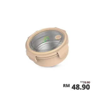 SASSY 1000ML ROUND LUNCH BOX - MILK TEA