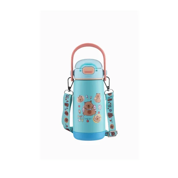 2026.05.25 La gourmet Sassy Kids 420ml Thermal Bottle with Strap – Blue (Capybara) 01