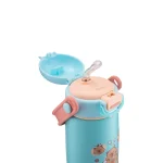 2026.05.25 La gourmet Sassy Kids 420ml Thermal Bottle with Strap – Blue (Capybara) 03