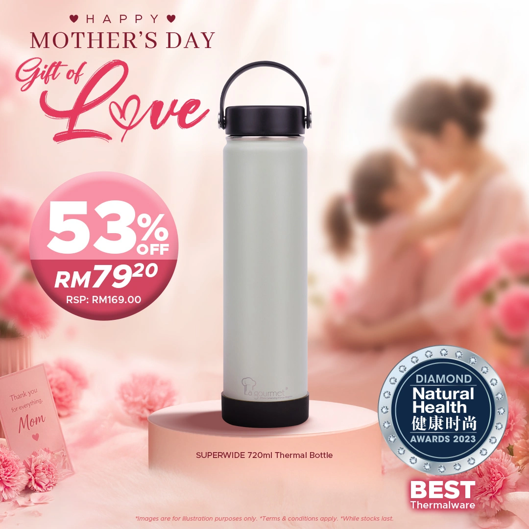 SUPERWIDE 720ml Thermal Bottle - Clay Ash