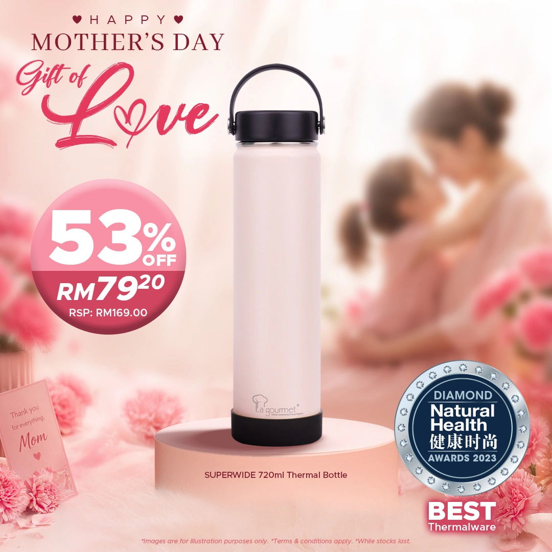 SUPERWIDE 720ml Thermal Bottle - Milk Tea