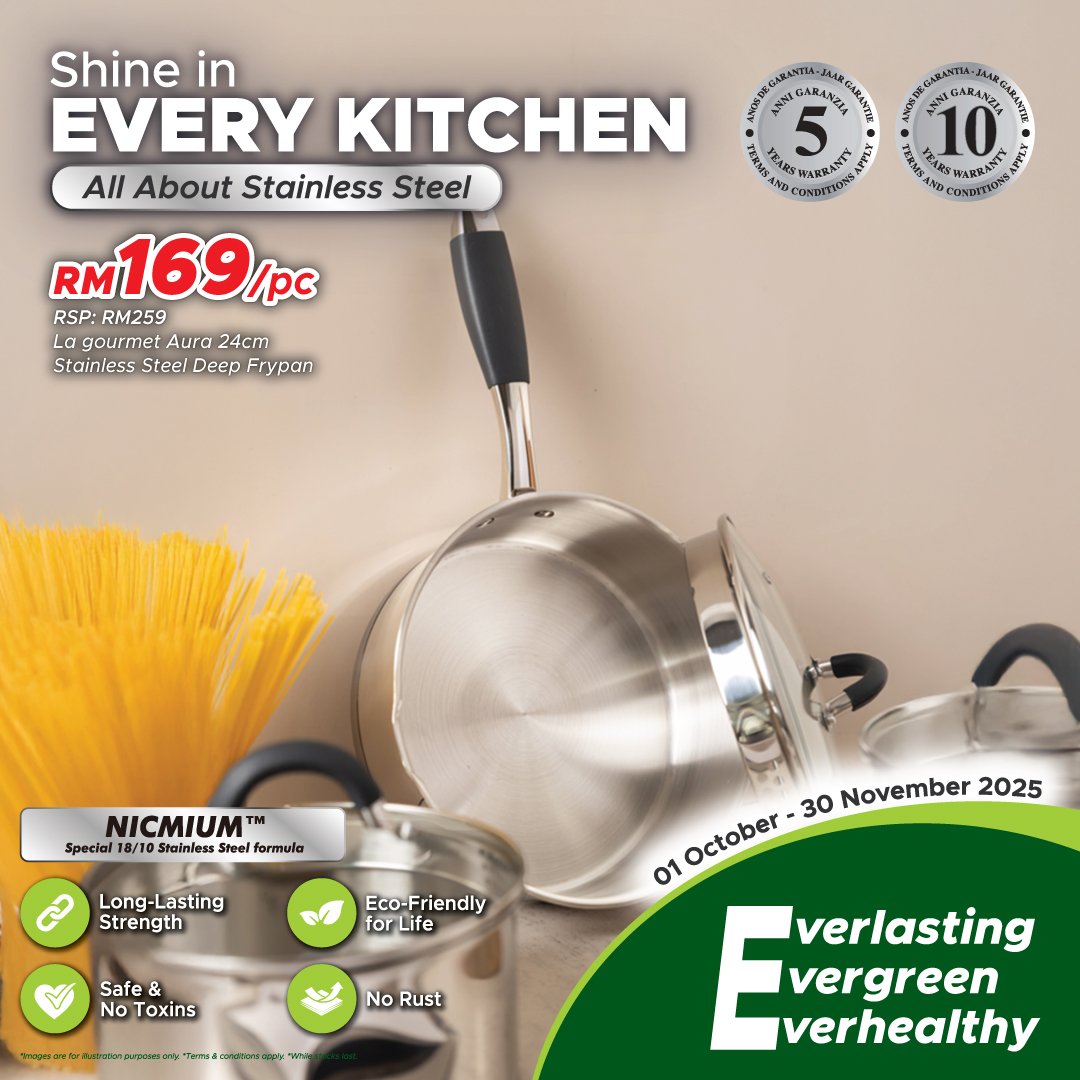 Aura 24x8.5cm Deep Frypan with Strainer, Glass Lid & Silicone Handle, 3.8L