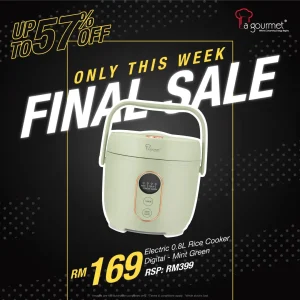 Electric 0.8L Rice Cooker Digital Mint Green
