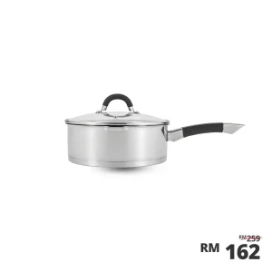 Aura 24x8.5cm Deep Frypan with Strainer, Glass Lid & Silicone Handle, 3.8L [JOMAMA]