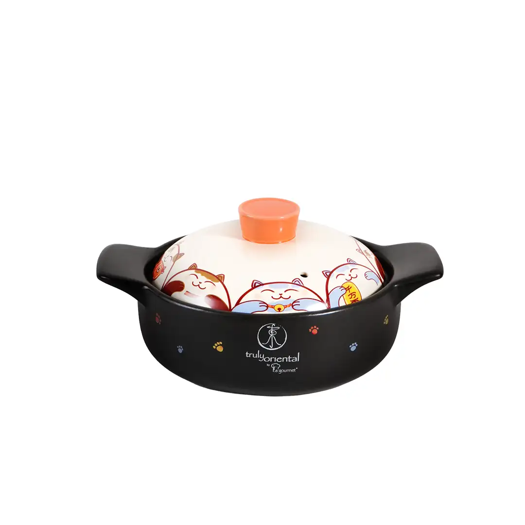 Truly Oriental 1.5L Claypot - Beige Cat