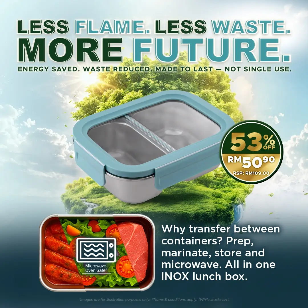 INOX316 Stainless Steel Lunch Box with Divider 1L - Blue