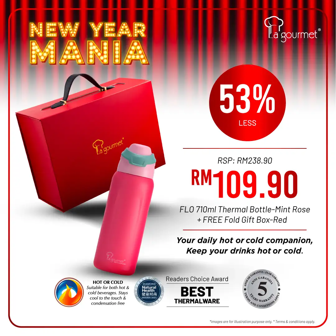 FLO 0.71L Thermal Bottle - Mint Rose