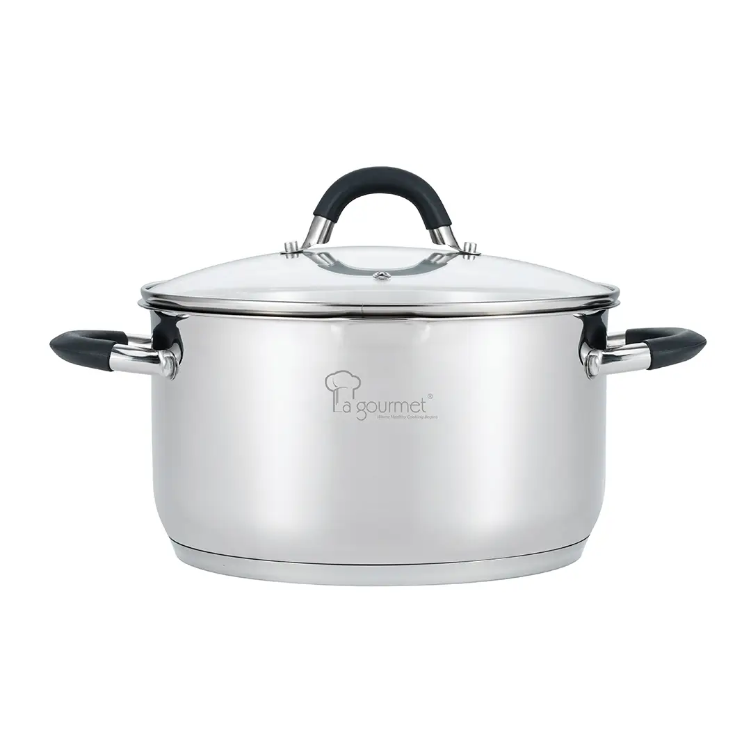Aura 24cm Casserole - 18/10 Stainless Steel 5.8L