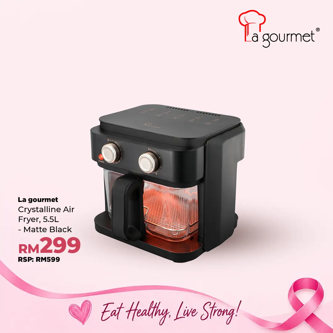 Crystalline™ Air Fryer Pro Series - 5.5L Matt Black