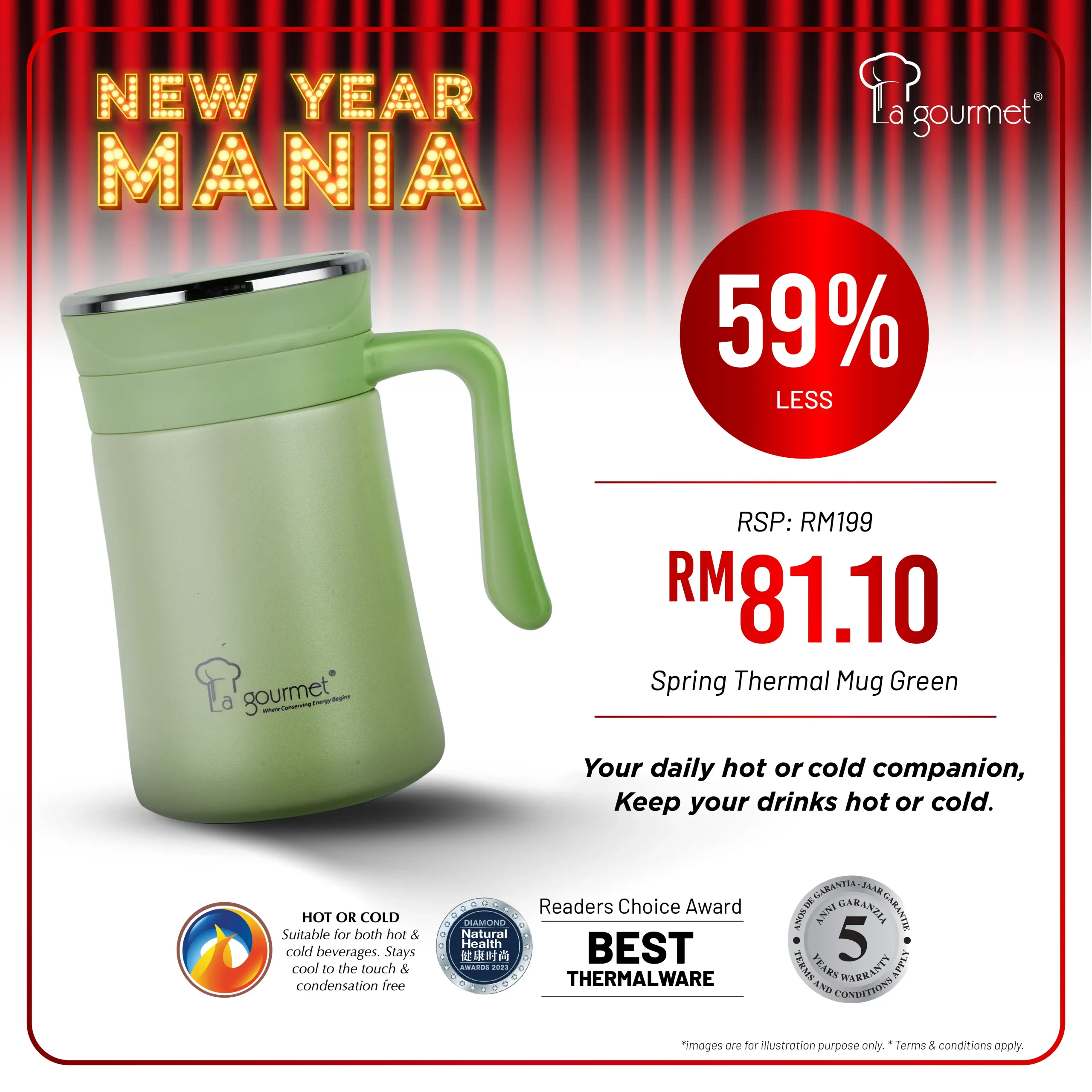 Spring 500ml Mug - Green