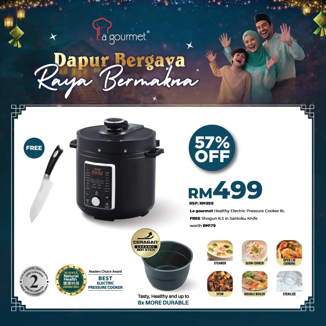 Healthy Electric Pressure Cooker 6L - Pro Series