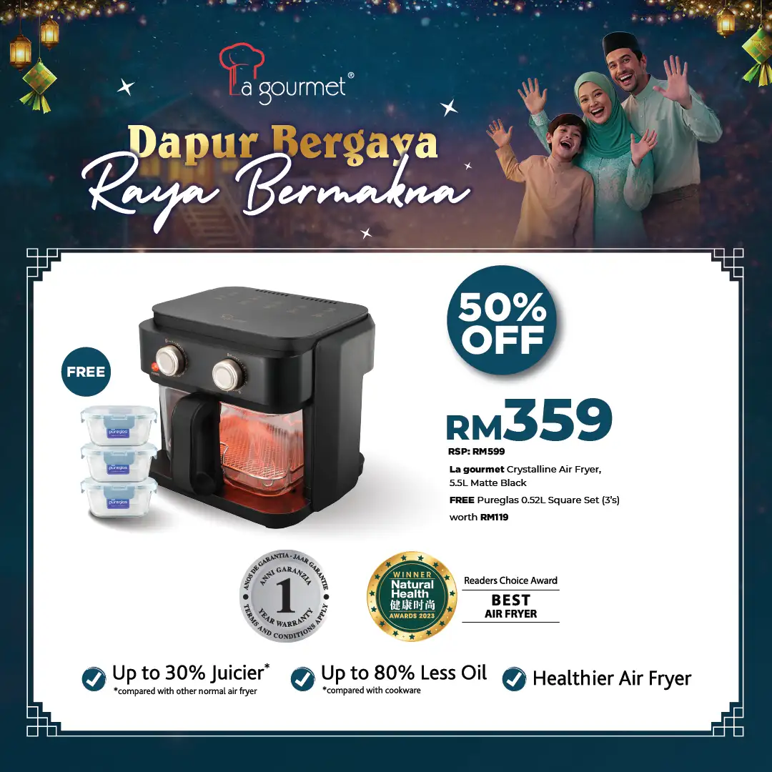 Crystalline Air Fryer 5.5L - Matt Black