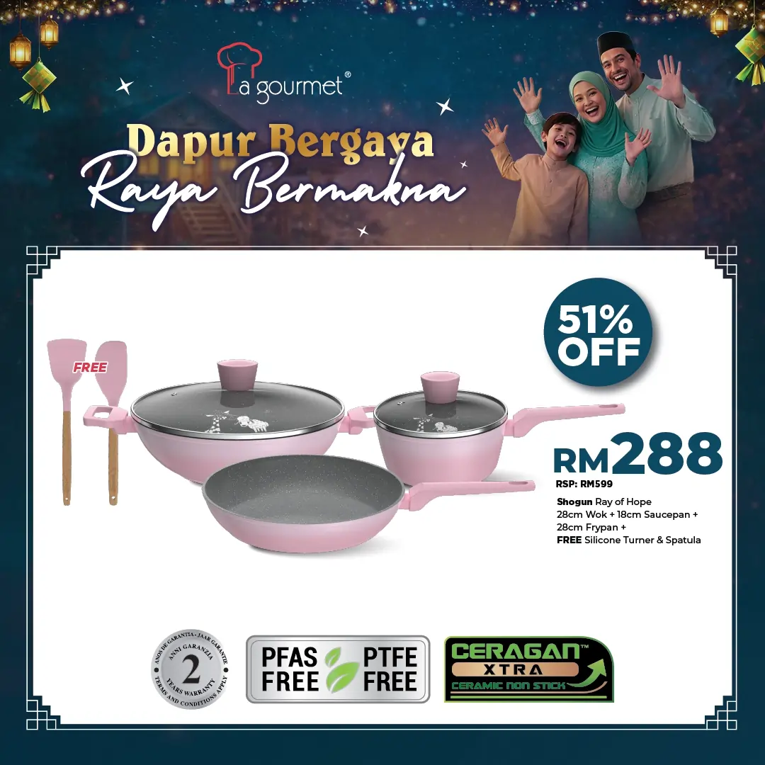 Shogun Ray of Hope Cookware Set (28cm Wok +28cm Frypan +18cm Saucepan)