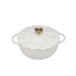 2026.03.09 La gourmet La Fleur 20 x 8.5cm Enameled Cast Iron Casserole,2L – (Gardenia) 03