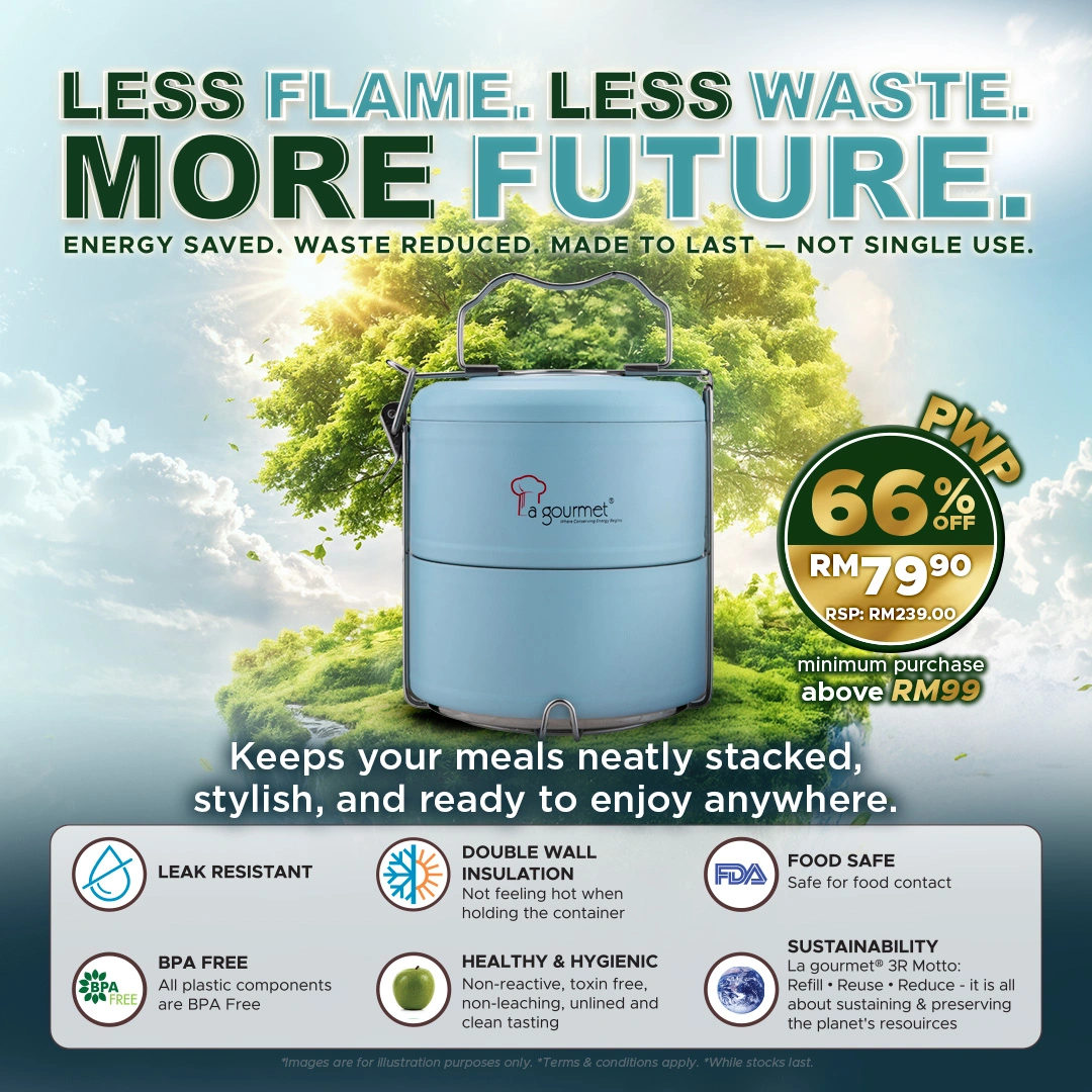 Vintage 2-Tier Tiffin Carrier - Sea Salt