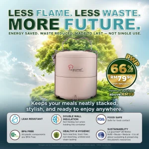 Vintage 2-Tier Tiffin Carrier - Milk Tea