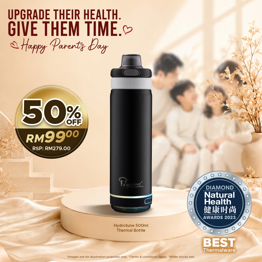 Hydrotune 0.5L Thermal Bottle - Black
