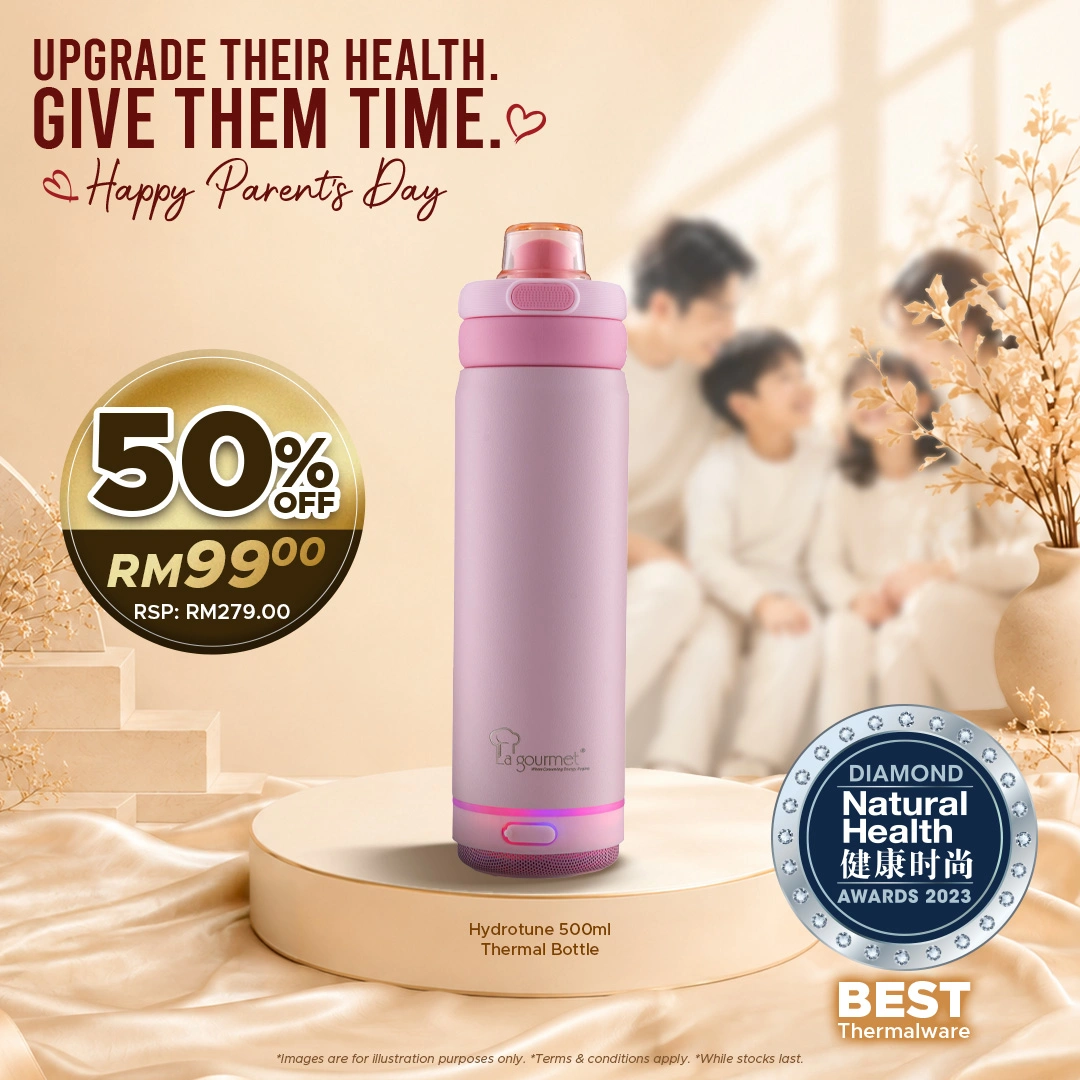 Hydrotune 0.5L Thermal Bottle - Pink