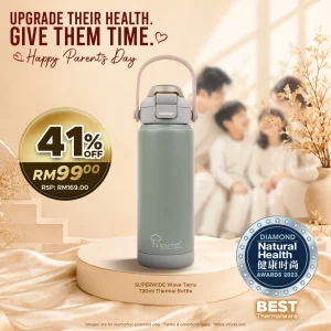SUPERWIDE Wave Terra Bottle - 0.72L Sage Jade