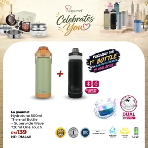Hydrotune 0.5L Thermal Bottle - Black