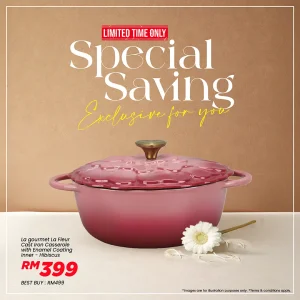 La Fleur 20cm Casserole - Enameled Cast Iron 2L Hibiscus [MD's Kitchen]