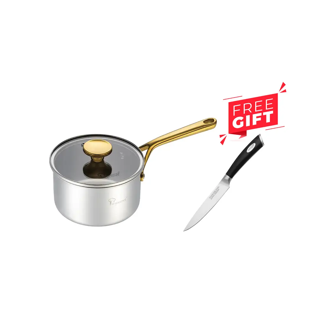 Aureon Pro 16cm Saucepan - 18/10 5PLY Stainless Steel 1.7L [JOMAMA]