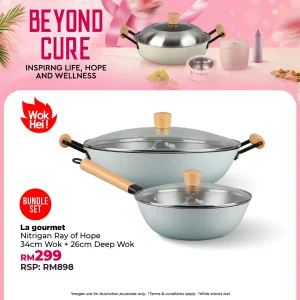 Nitrigan Ray of Hope 34cm Wok + 26cm Deep Wok