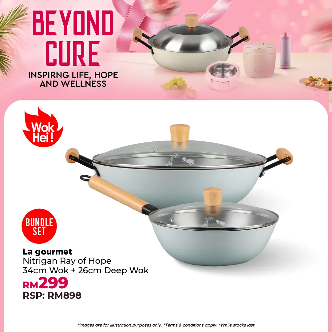 Nitrigan Ray of Hope 34cm Wok + 26cm Deep Wok