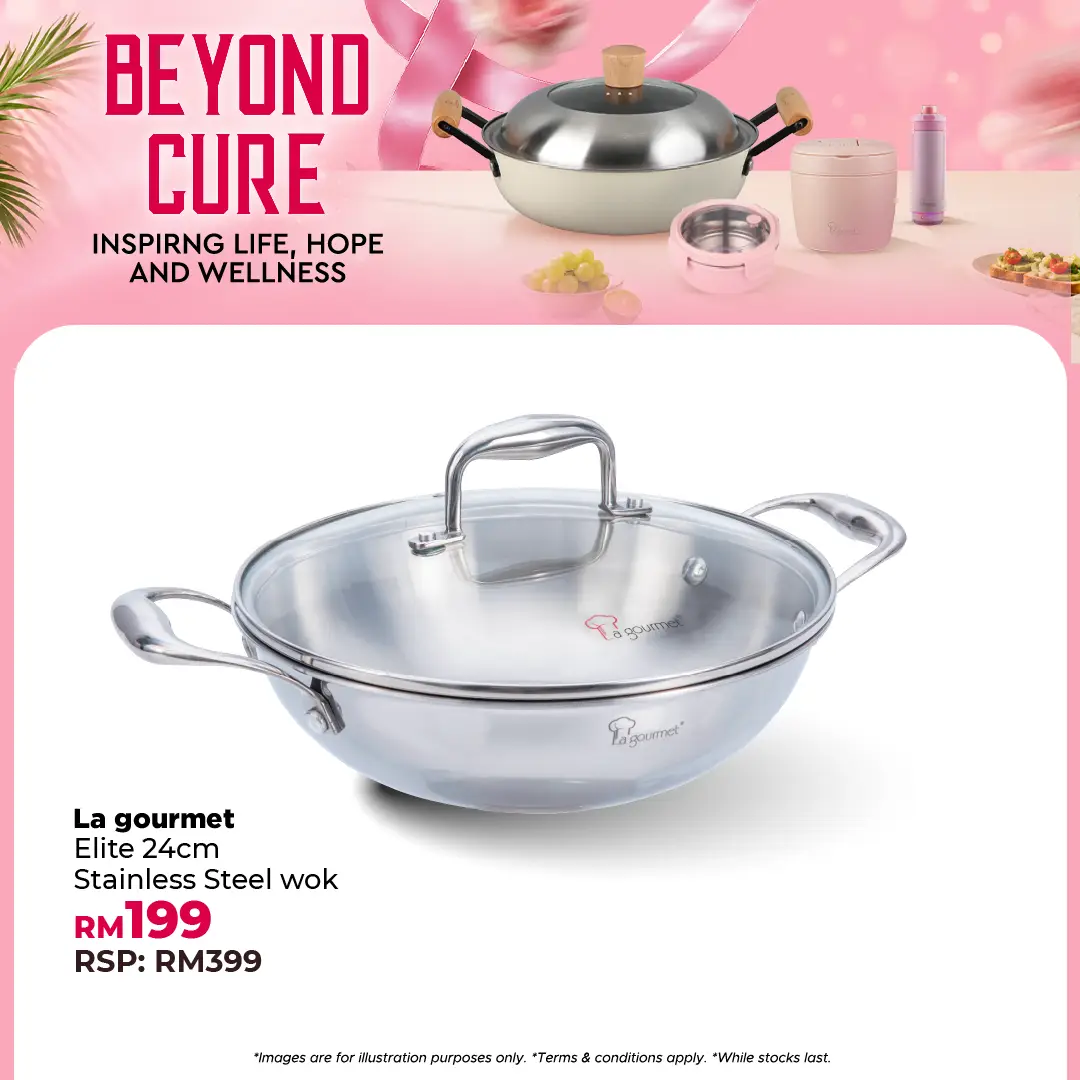 Elite 24cm 18/10 Stainless Steel Wok