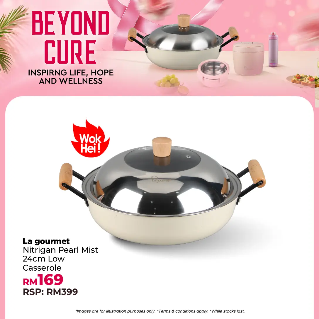 Nitrigan Cast Iron Low Casserole - 24cm Pearl Mist