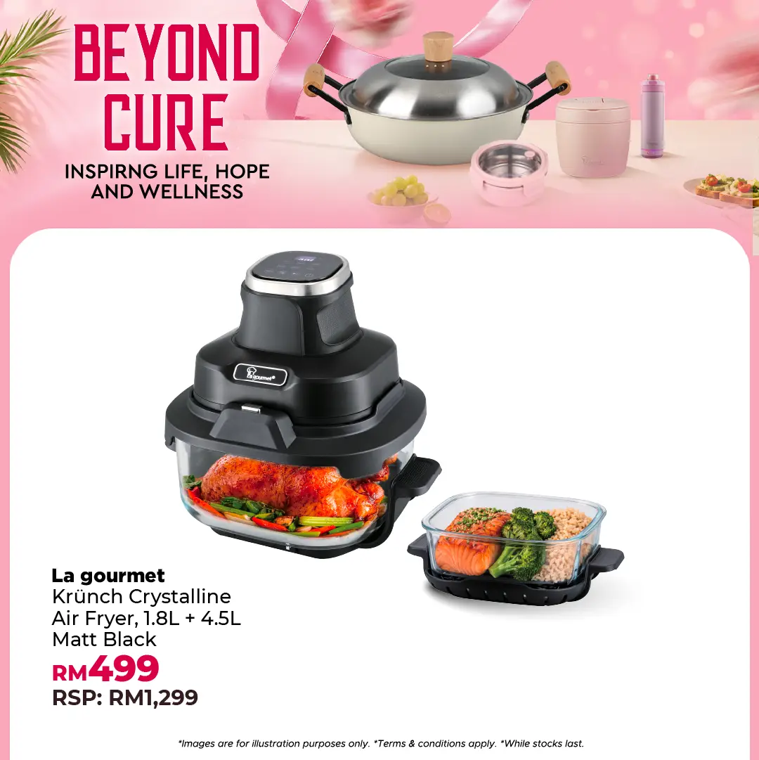 Krunch Crystalline™ Air Fryer Pro Series - 1.8L + 4.5L Matt Black