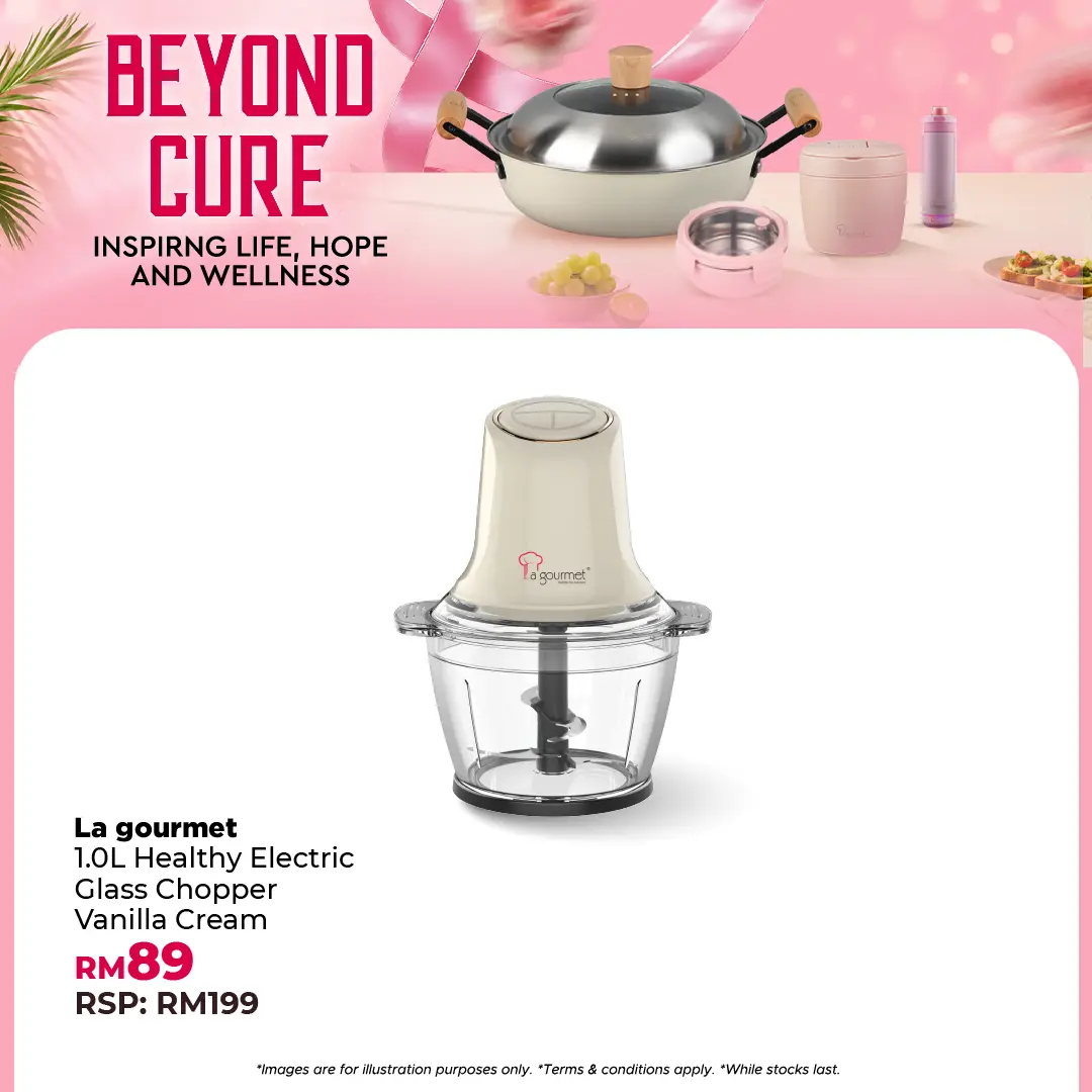 Healthy Electric Glass Chopper - 1.0L Vanilla Cream