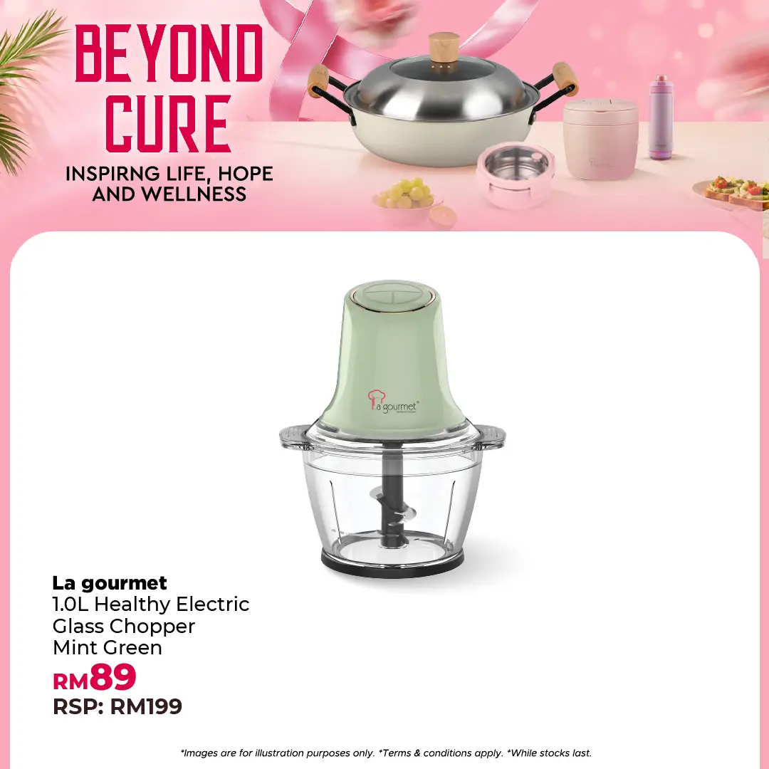 Healthy Electric Glass Chopper - 1.0L Mint Green