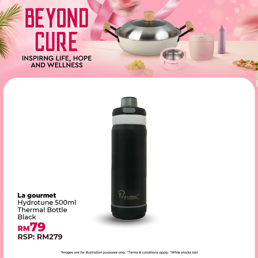 Hydrotune 0.5L Thermal Bottle - Black