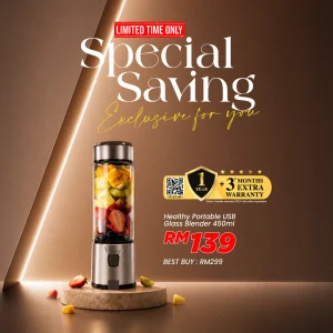 Electric Portable USB Glass Blender - 0.45L